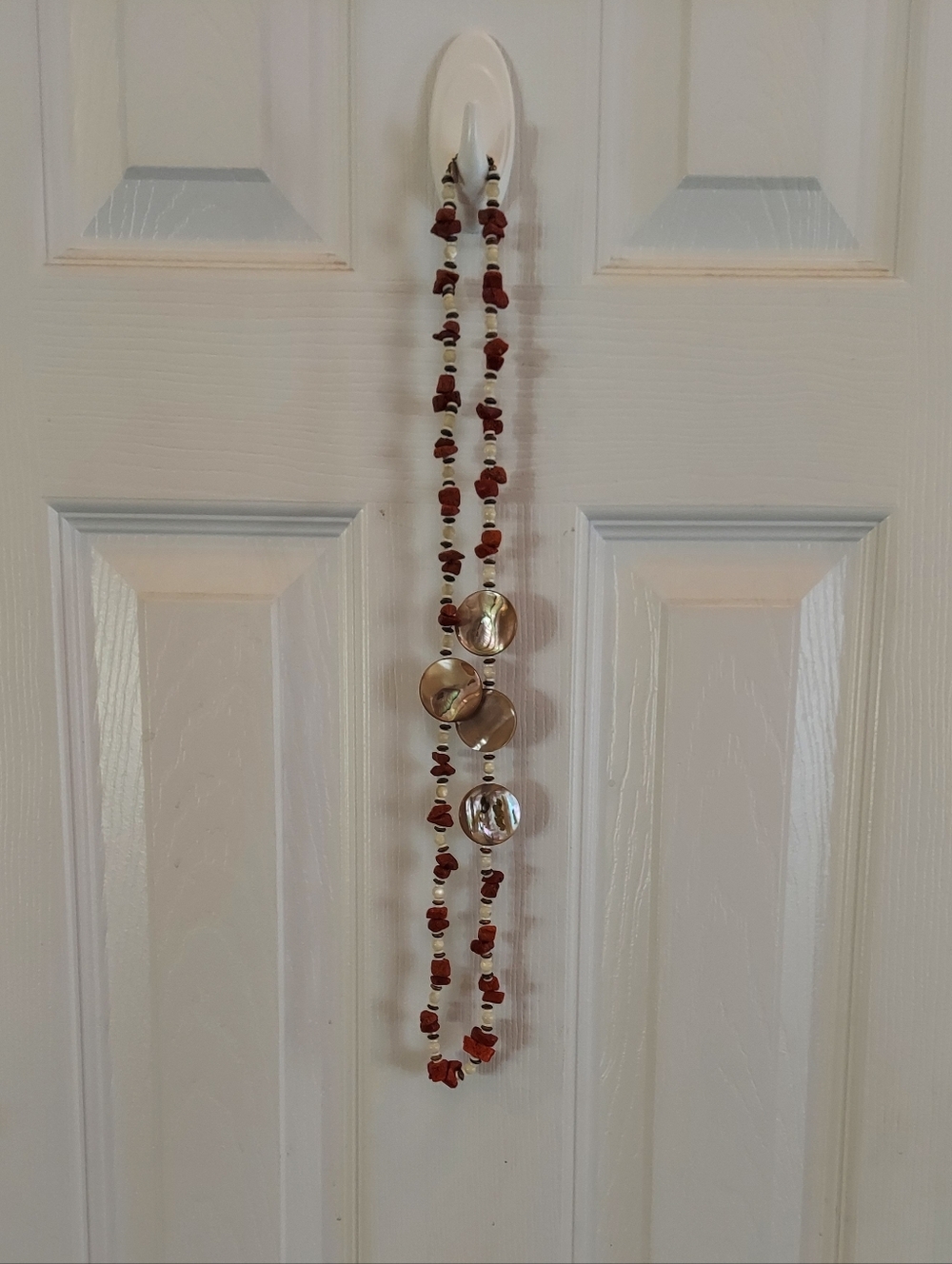 LIKE NEW SANDRA DAVID ABALONE & STONES 32 INCH SOUTHWESTERN NECKLACE - VINTAGE